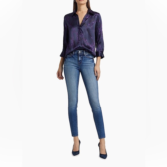 L'AGENCE Marguerite High-Rise Skinny Jeans 26 Blue - Picture 1 of 15